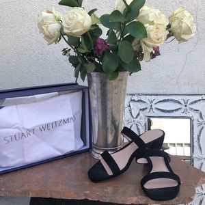 Ava Black Suede 2 Strap Sandals